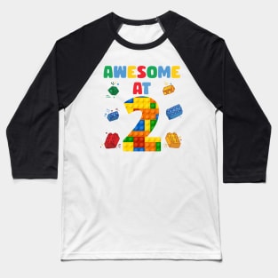 2 Year Old Building Blocks B-day Gift For Boys Kids Baseball T-Shirt